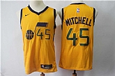 Jazz 45 Donovan Mitchell Yellow Nike Swingman Stitched NBA Jersey(Without the sponsor's logo),baseball caps,new era cap wholesale,wholesale hats